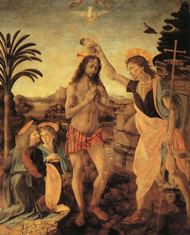  Leonardo  Da Vinci The Baptism of Christ